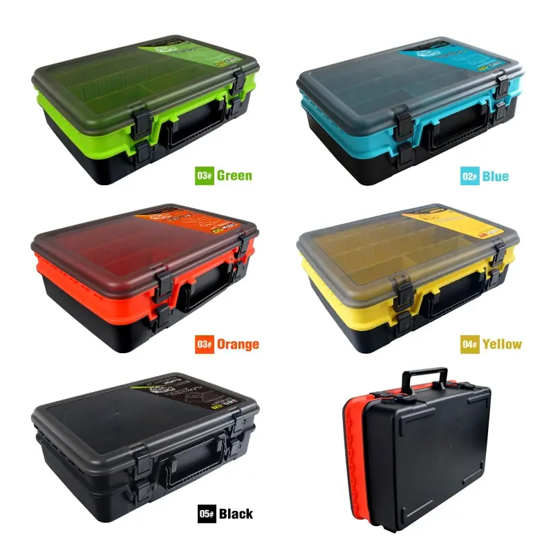 Imagem -06 - Ilure-grande Espessamento Pesca Tackle Box Multifuncional Organizador Ferramenta Case Lure Dupla Camada Ganchos de Armazenamento Squid Jigs Boxes