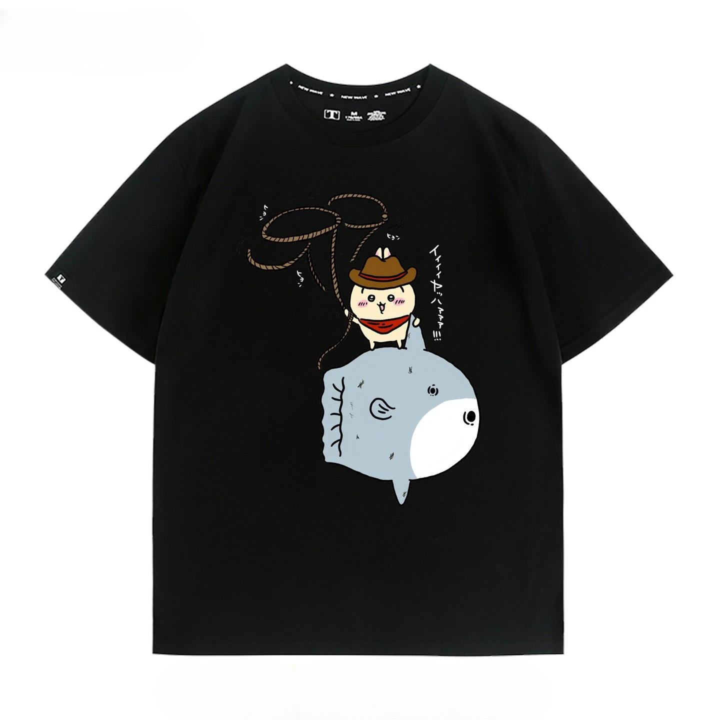 Chiikawa Cartoon Graphic T-shirt Ji-i Usagi Hachiware Unisex Loose Cotton Summer Couple Short Sleeve Tee