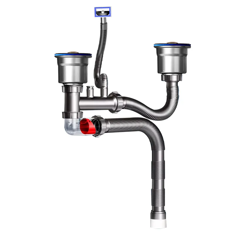 

Профессиональный сливной комплект для кухонной мойки, труба для слива с защитой от обратного потока и запаха, труба для слива с защитой от протечек, комплект труб для слива из овощемоечной мойки.