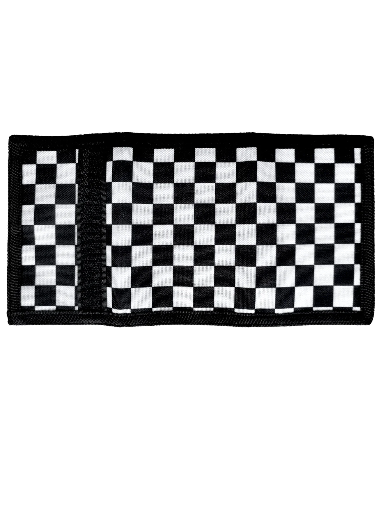 Trendy Minimalist, Chic Checkered Tri-Fold Wallet for Youngsters - Lightweight, Portable with ID Window & Credit Card Slots
