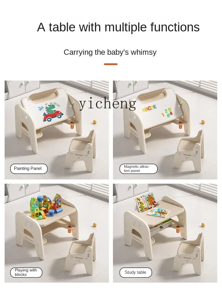 Tqh Table et chaise d'apprentissage réglables pour enfants, costume de Table jouet, dessin et écriture, bureau d'éducation précoce