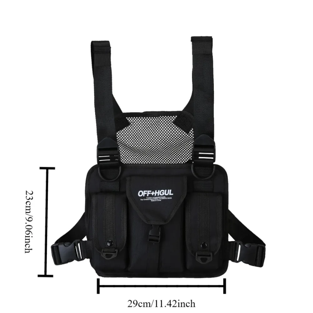 New Nylon Cool Backpack 4 Colors Adjustable Vest Bag Reflective Design Wear-resistant Chest Pack Men/women