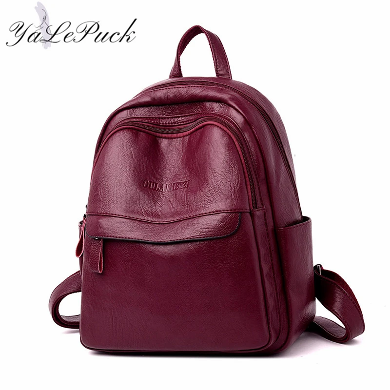 New Women Leather Backpack Designer Shoulder Bags for Women 2023 Back Pack School Bags for Teenage Girls Mochila Feminina