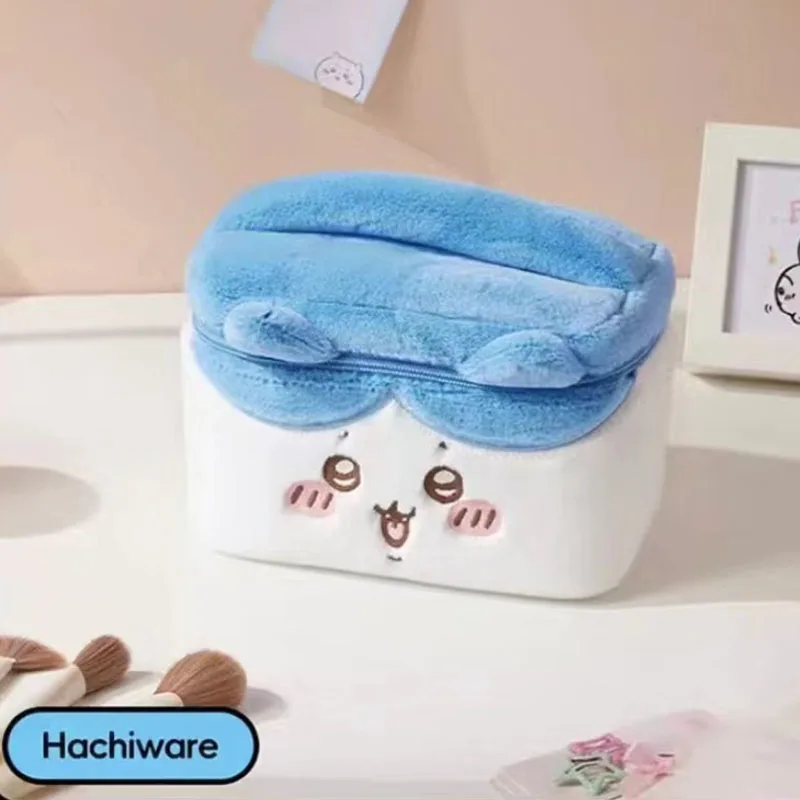 MINISO Kawaii Chiikawa borsa per il trucco portatile simpatico cartone animato Anime peluche ricamato espressione portatile Washbag giocattoli per i