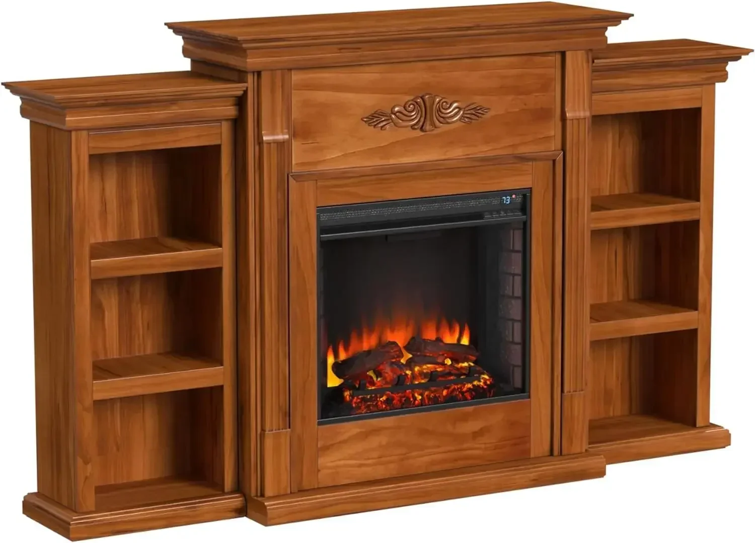 Furniture Tennyson Electric Bookcases Fireplace, Glazed Pine