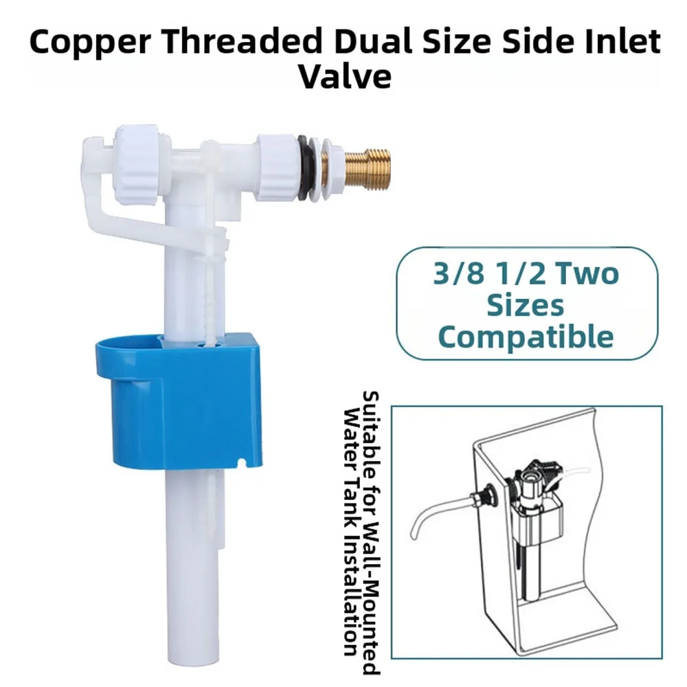 1Pcs G3/8 G1/2 Inch Cistern Filling Valve Side Mounted ABS Plastic Toilet Inlet Valve Copper Plastic Thread