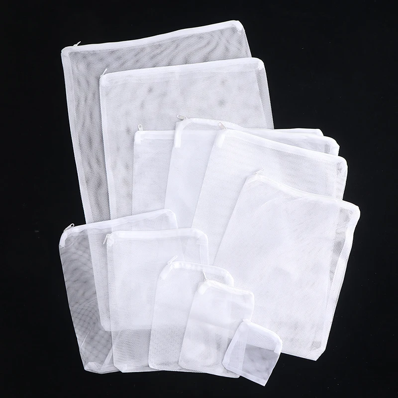 Aquarium Filter Bag Fish Tank Mesh Bag Zipper Net Pond Bio Ball Active Carbon