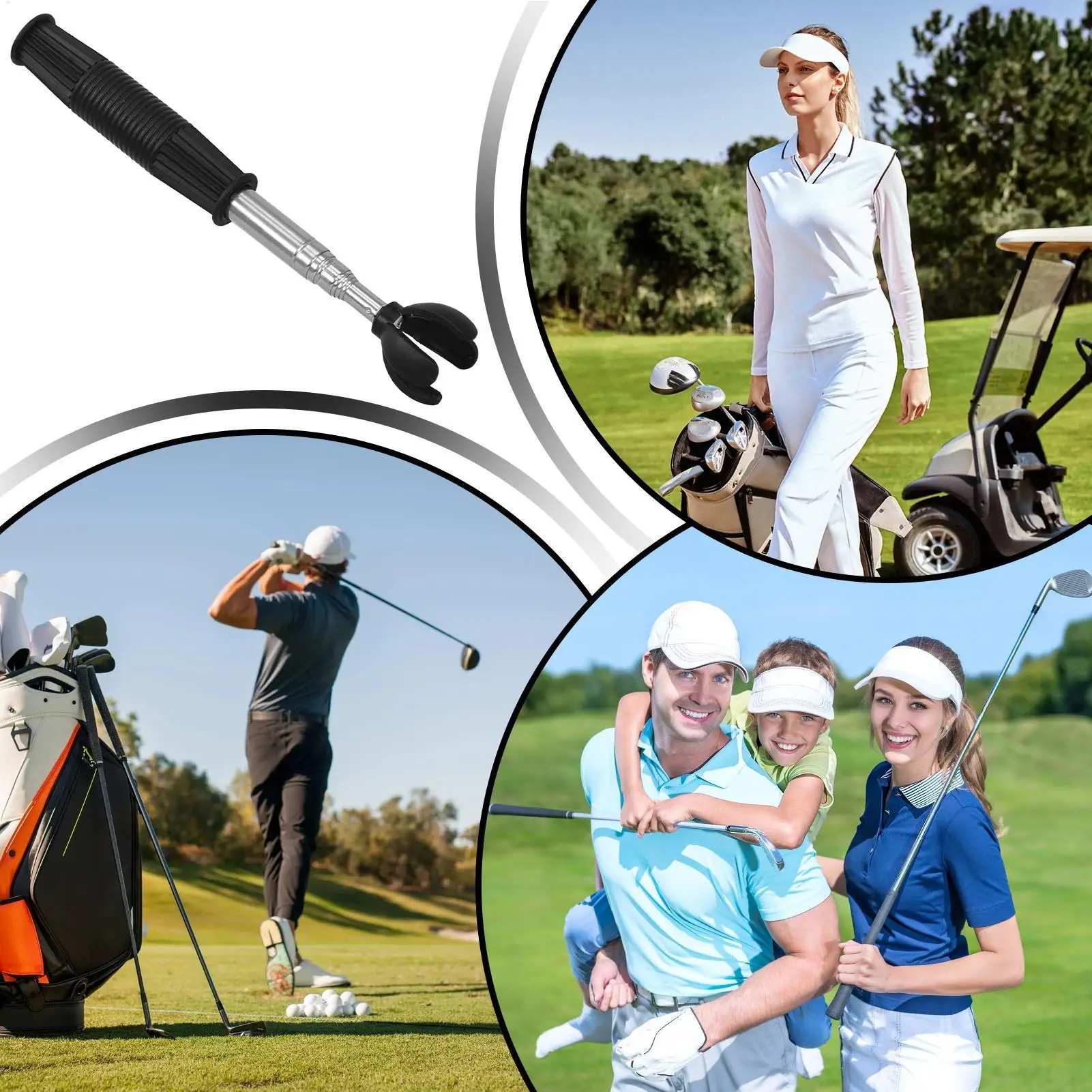 Golf Ball Retriever 4-Prong Suction Telescopic Back Saver Claw Non Slip Grip Golf Ball Pickup Tool For Men Dad Husbands Friends view 4