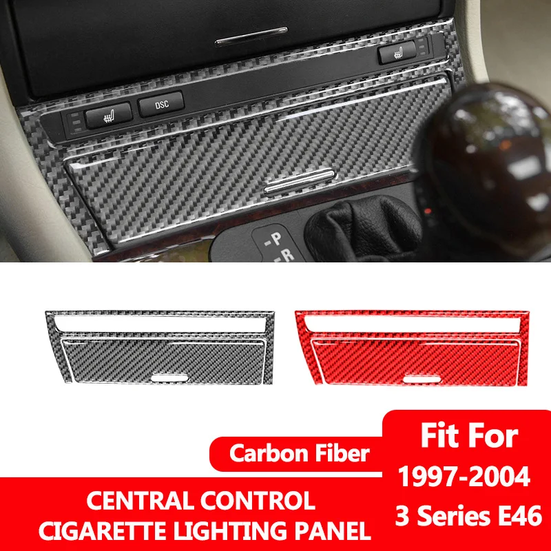 

Fit for BMW 3 Series E46 1997-2004 Car Interior Decorative Stickers Carbon Fiber Central Control Cigarette Lighting Panel Decal