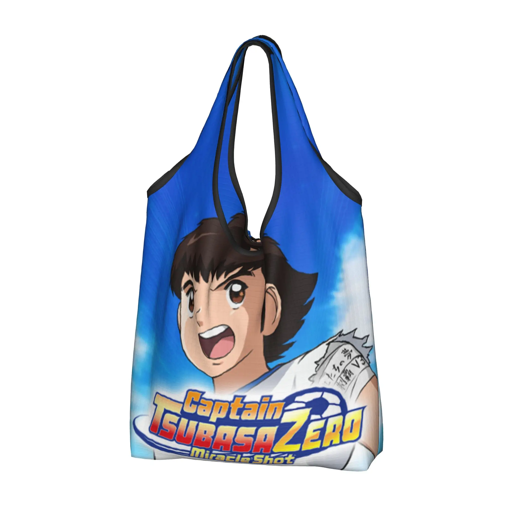 Kawaii Printing Captain Tsubasa Anime Shopping Tote Bag Portable Shopper Shoulder Classic Boy Football Motion Handbag