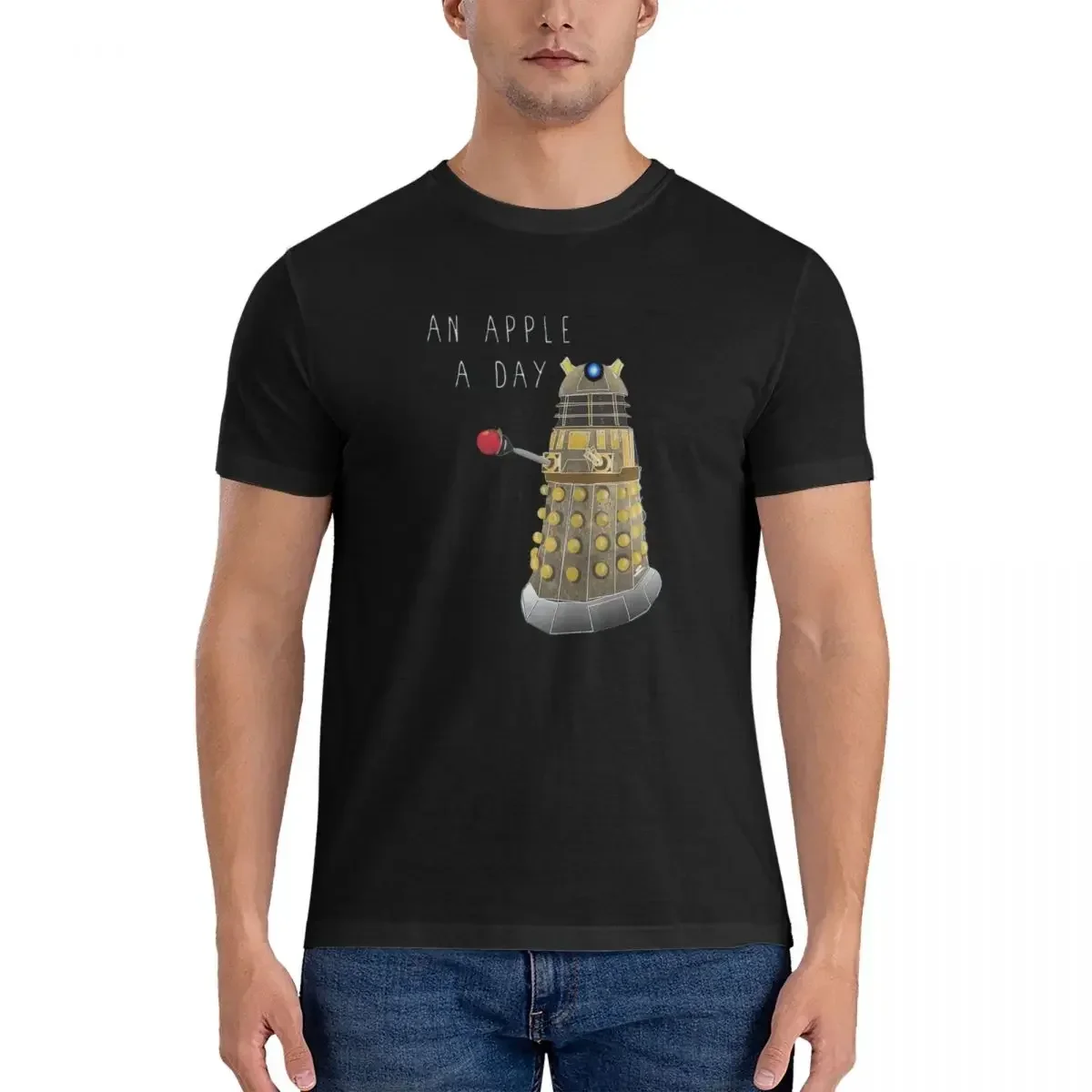 100% хлопок An Apple A Day Keeps The Doctor Away футболка мужская мода негабаритная футболка мужские летние рубашки с круглым вырезом топы S-6XL