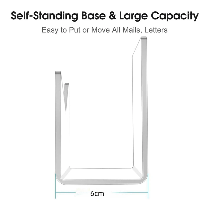 Acrylic Mail Holder Mail Organizer Countertop,Letter Holder For Desk Envelope Holder Mail Sorter Stand For Home Office Durable