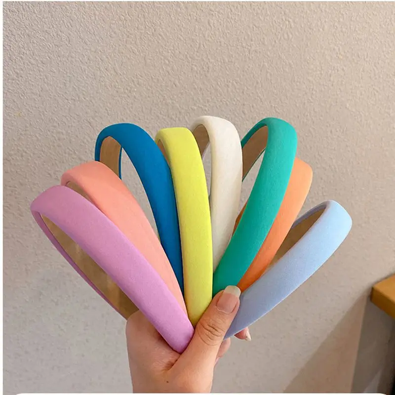 New Fashion Solid Hair Bands for Women Korean Ins Sponge Headband Girl Simple Hairbands Hair Hoop Headdress Hair Accessories