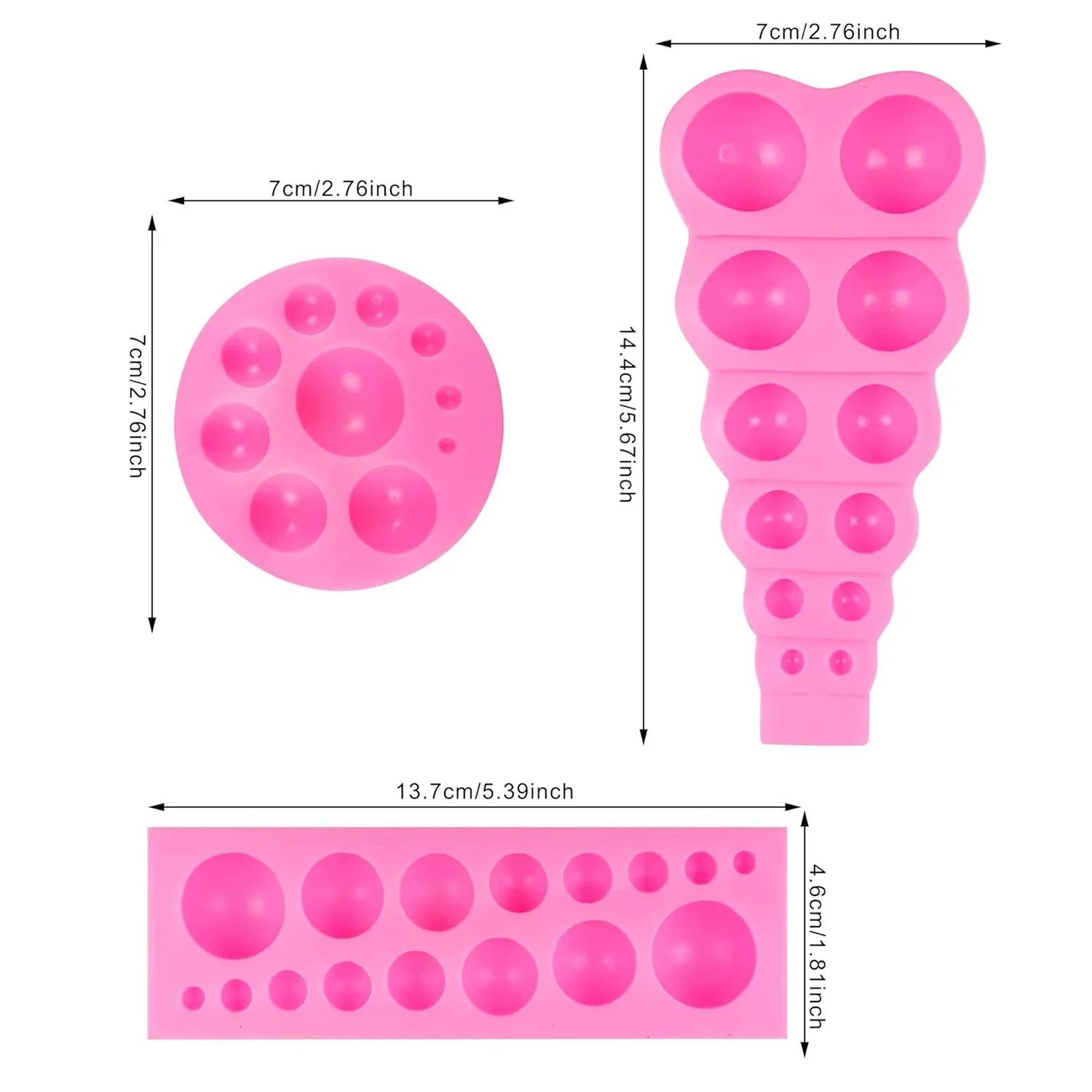 DIY 3D Pearl Fondant Mold Ball Pearl Semi Sphere Chocolate Silicone Molds Cake Decorating Sugar Lollipop Mold Dome Tool