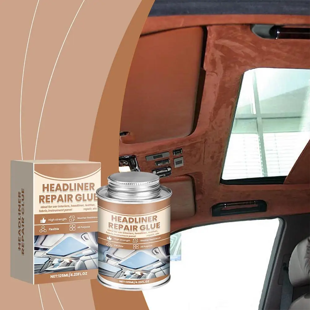 Automotive Headliner Adhesive 125ml Vehicle Roof Liner Care Cloth Seam Sealer Leather Upholstery Clear Body Glue Repair Z3W3
