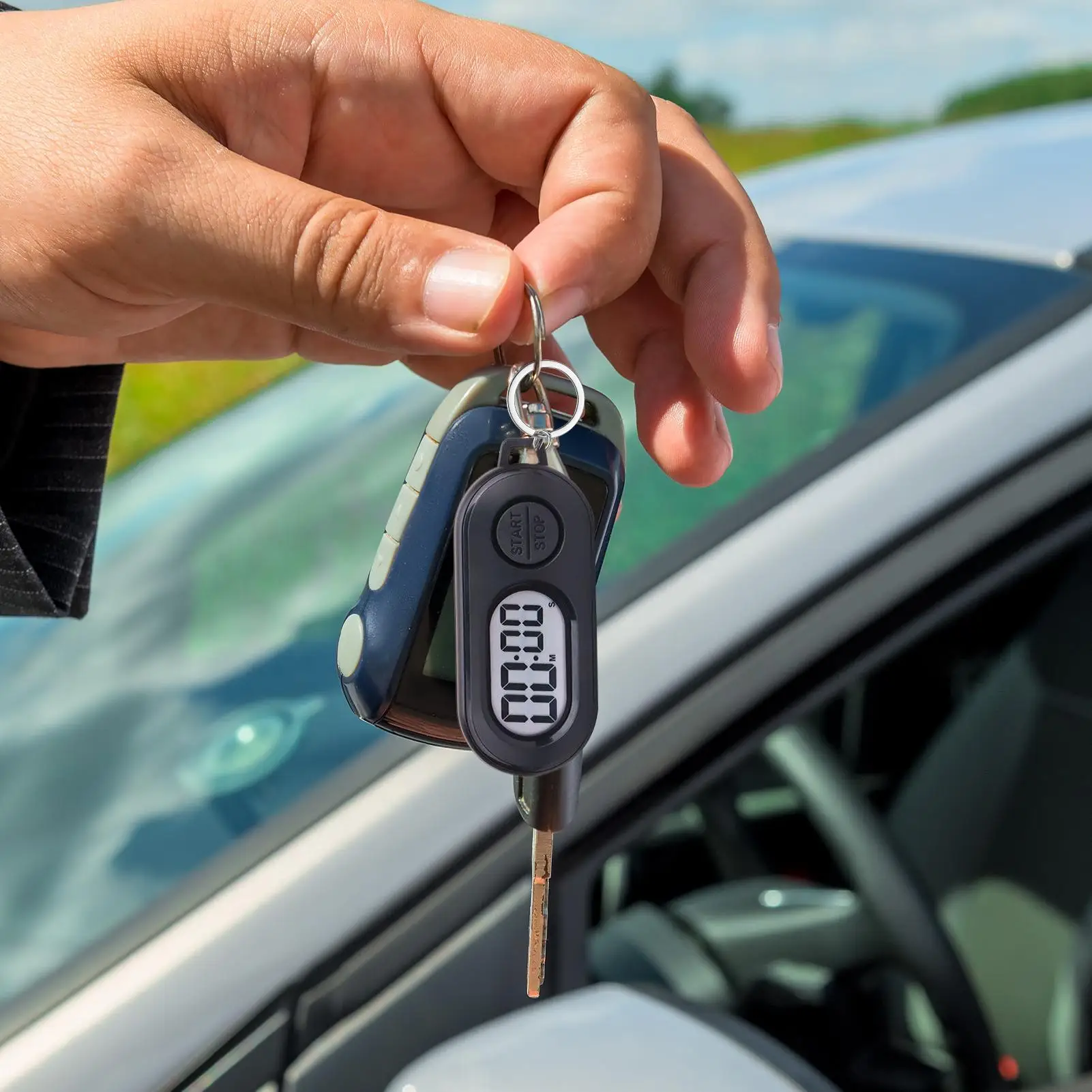 توقف ساعة الموقت الرياضة الوقت عداد ساعة شاشة LCD تصميم متعدد الوظائف ساعة العد التنازلي المفاتيح ساعة توقيت مؤقت تنازلي