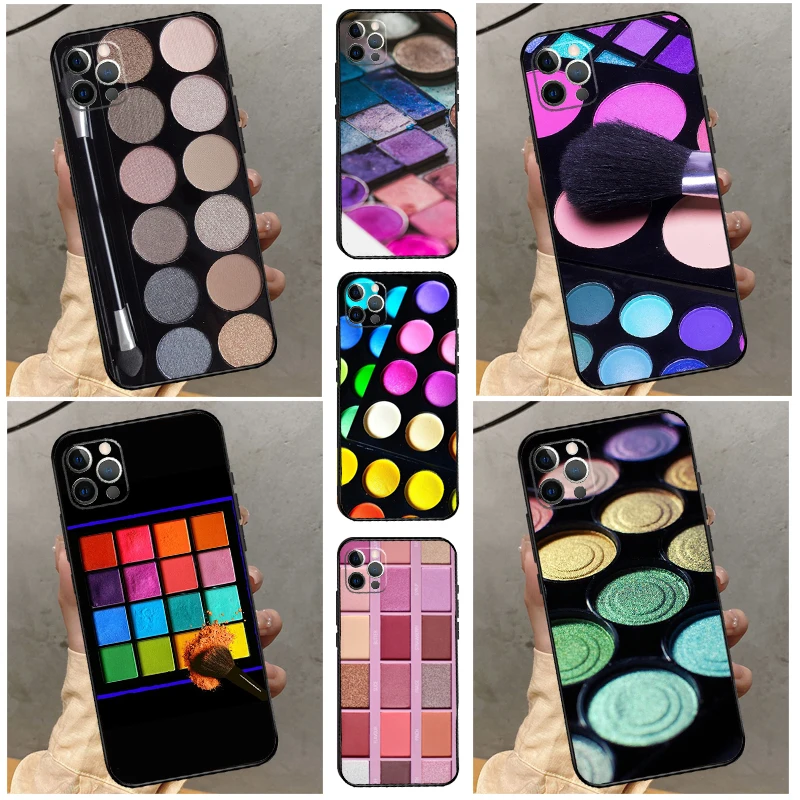 Makeup Eyeshadow Palette Case For iPhone 14 Plus 11 12 13 15 16 Pro Max Mini Plus XR X XS Max Back Cover