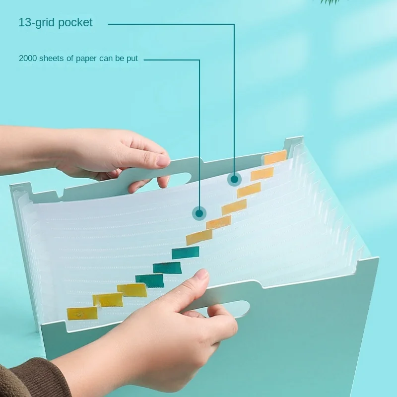 Desktop vertical folder miter organ bag Multi-layer retractable organ storage bag for student test papers