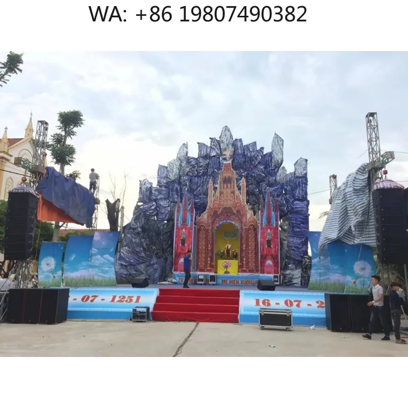 1600W Peak Dual 10 Inch Waterproof Line Array Speaker, Two-Way Passive High Power Audio System for Stage Live Shows