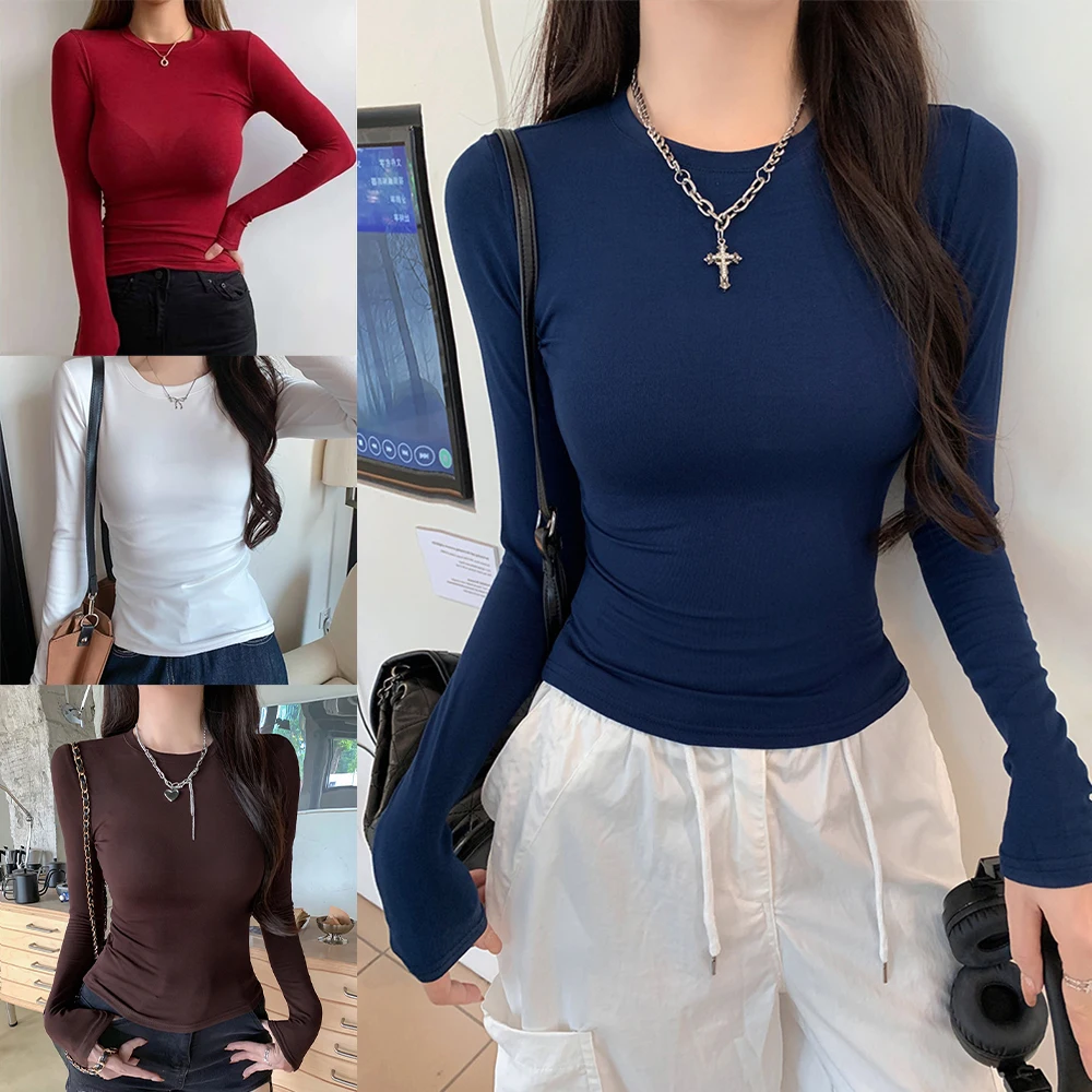 

Women's Thermal Underwear Slim Fit Pullover Elasticity Spicy Tops Sexy Long Sleeve Casual T-shirts Autumn Winter Women Clothing