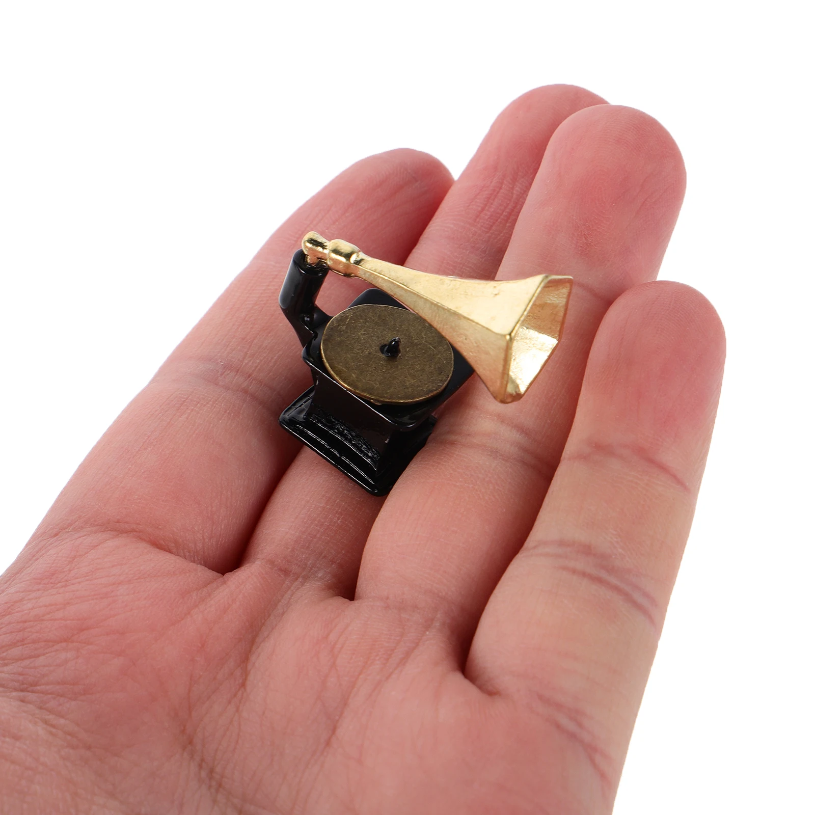 

2 Pcs Retro Phonograph Model House Home Decoration Musical Instrument Ornament