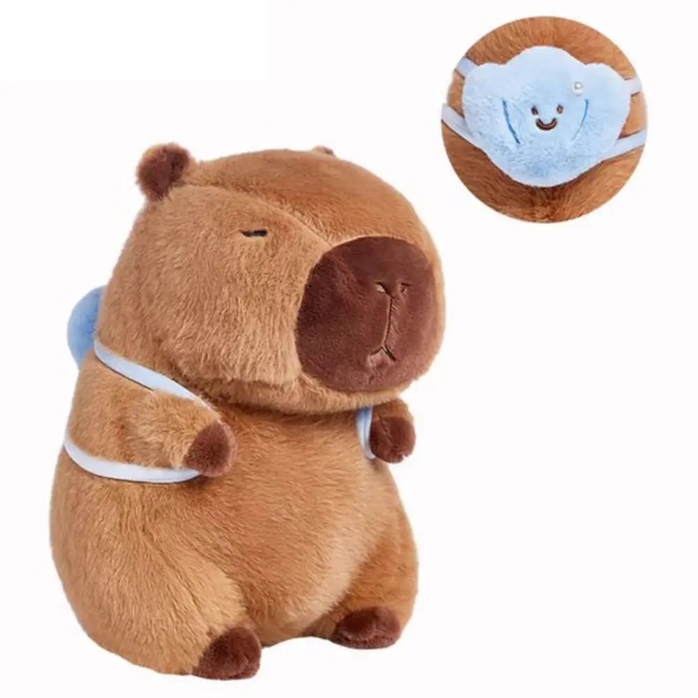 With Shell backpack Capybara Plush Toy Summer Cloth Doll Capibara Anime Fluffty Toy Simulation Cartoon Capybara Plush Doll