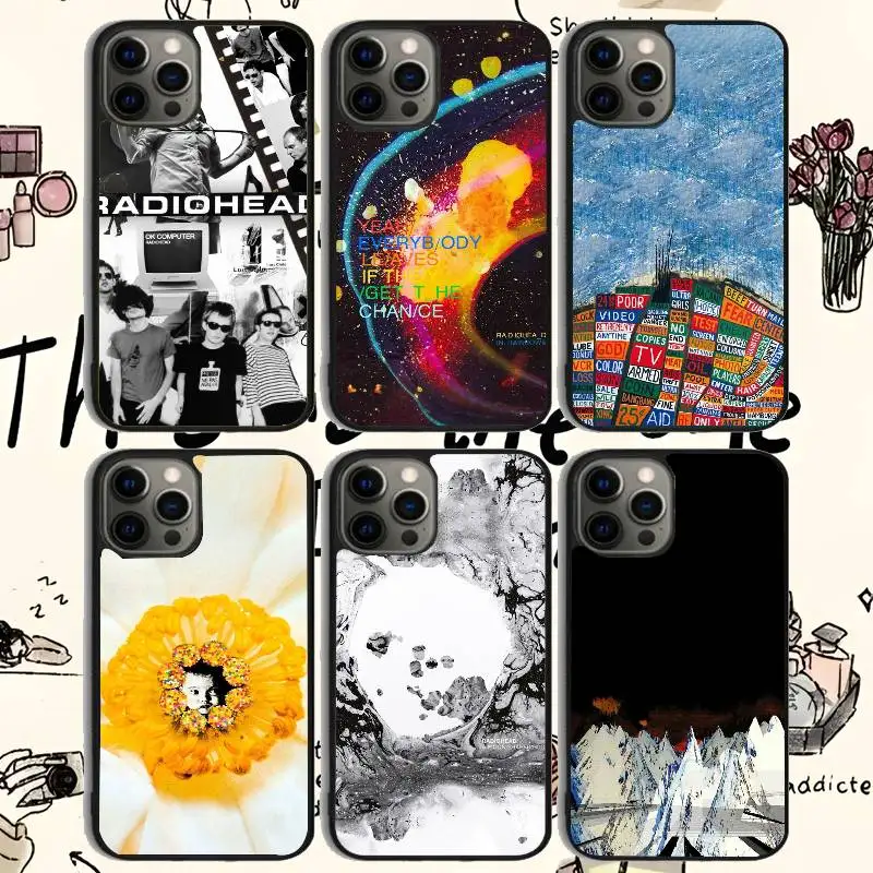 

Rock Band R-Radiohead Music Phone Case For 11 12 13 14 15 16Pro Max mini Plus Frosted mirror Phone Cover
