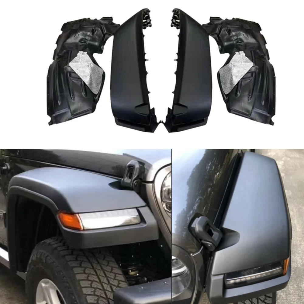 

For Jeep For Wrangler JL 2018+ JT 2020+ Black ABS Front High Wheel Eyebrow Fender Flare JL1152-2
