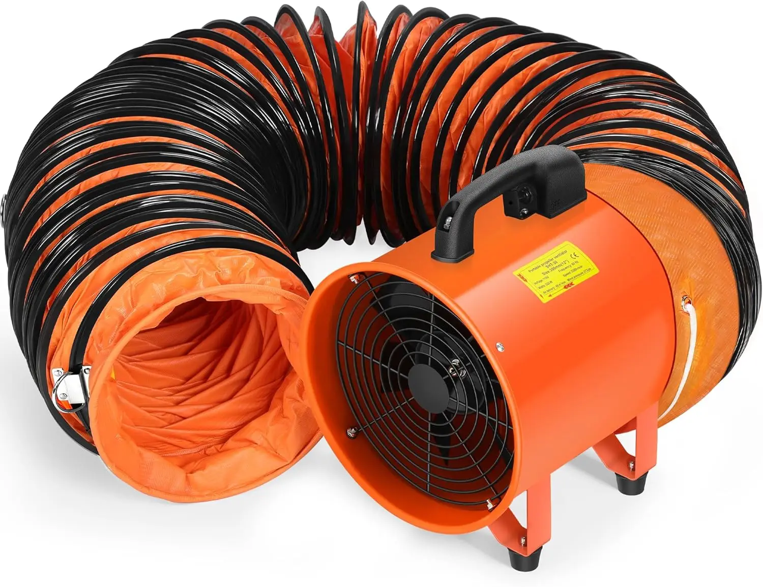 Inches Utility Blower/Exhaust with 32.8 FT Hose Fan, 3300 r/min High Velocity Low Noise Extraction and Ventilation Fan with Duct