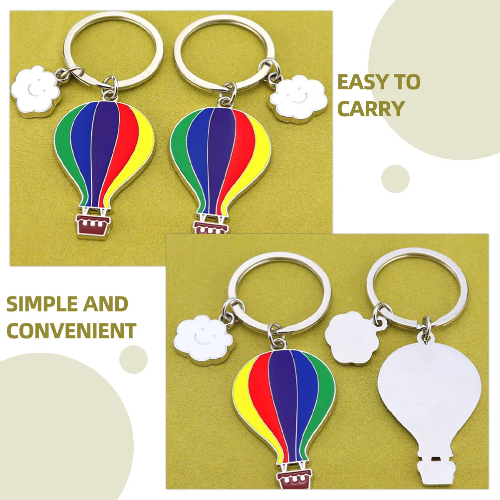 3 Pcs Hot Air Balloon Keychain for Women Decorative Keyring Cute Outdoor Travel