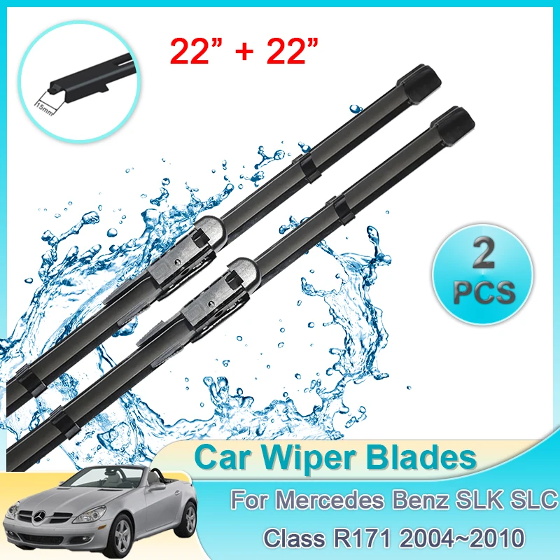 

Car Wiper Blades 2x For Mercedes Benz SLK SLC Class R171 2004~2010 Rubber Strip Wipe Cleaning Protect Windshields Accessories