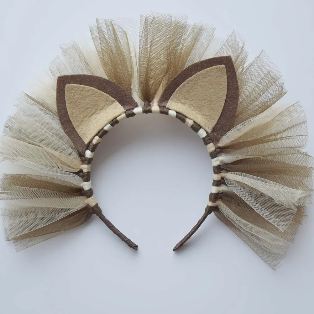 Creative Kids Party Hair Hoop Headwear for Performance Brown Color Exquisite Detail and Workmanship