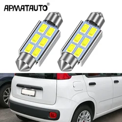 4Pcs 36mm C5W 6SMD LED Festoon License Plate Lights Bulbs for Fiat Panda 319 312 2011-up Rear Tag Lamps Parking Lights
