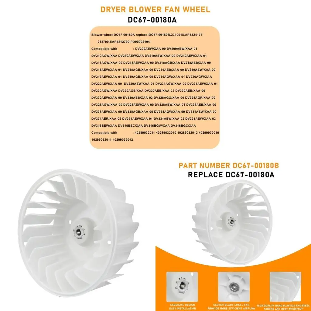 M6CB Rustproof Plastic Dryer Blower Impeller Wheel Suitable for Noise Control