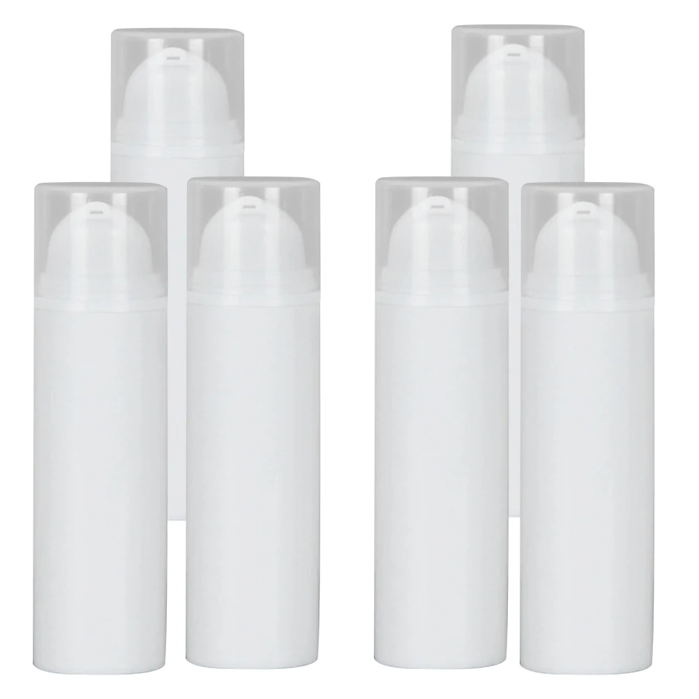 

6pcs Travel Size Toiletries Containers Airless Pump Bottles Plastic Lotion Dispenser Face Cream Container Durable