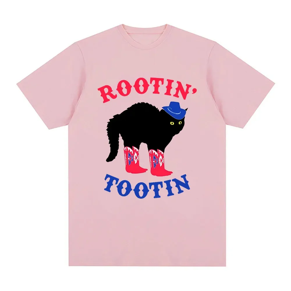 Rootin Tootin Cowboy T Shirt Cat Cute Animal Harajuku Casual T-shirt Men's Women's Fashion Cotton Oversized T Shirts Streetwear