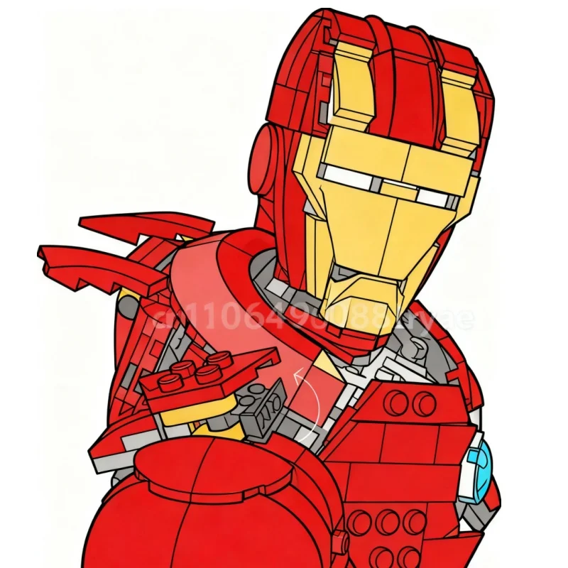 

In stock 2025 new 379-piece superhero robot spider bust building block set, advanced 3D model set, for collection