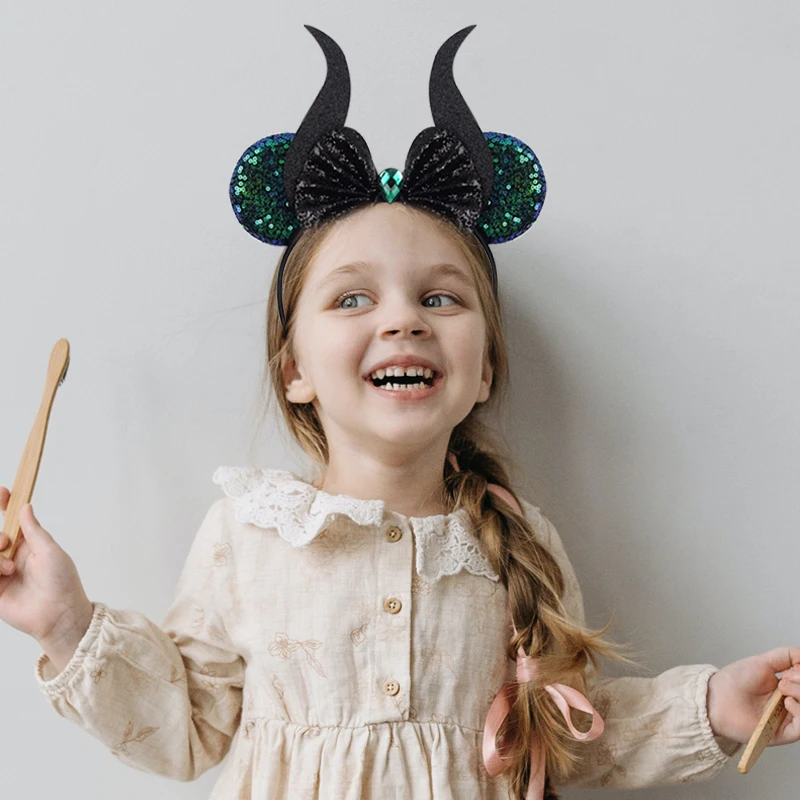Halloween Maleficent Wings Cute Mouse Ears Headband Women  display picture 1
