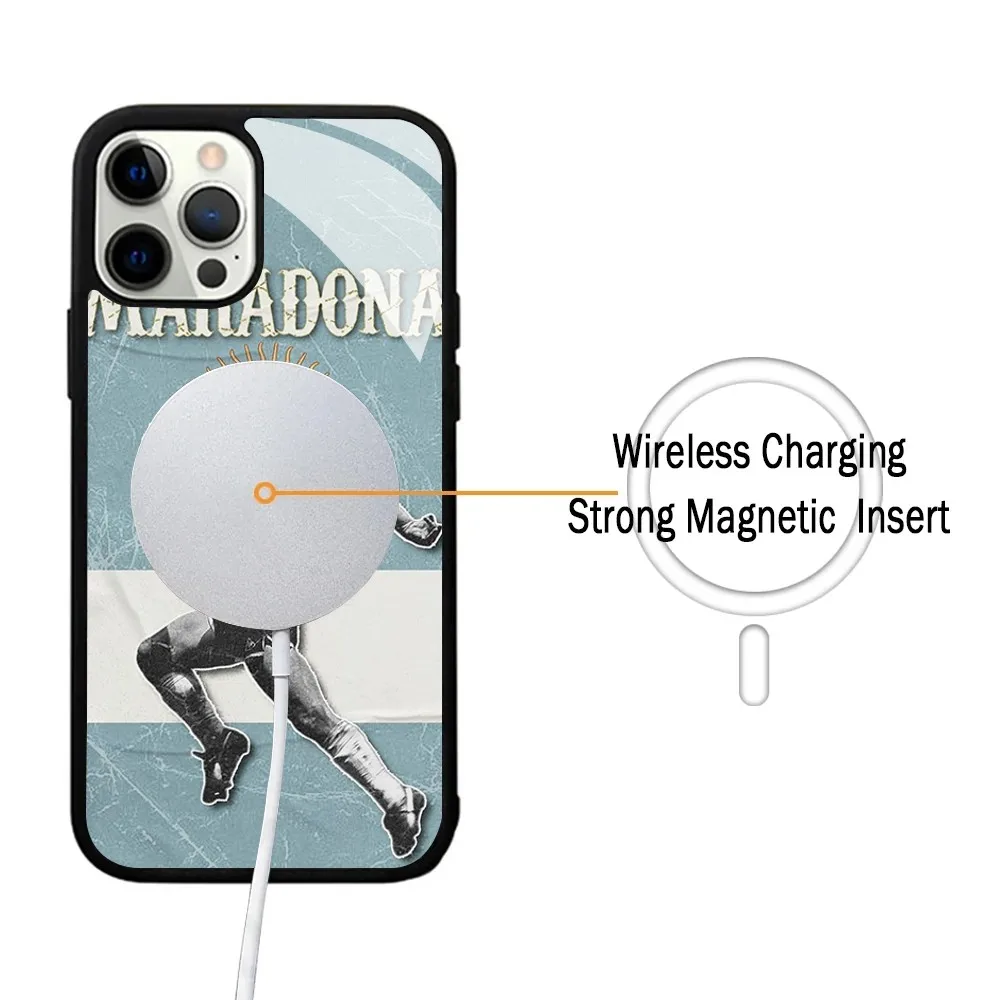 D-Diego Maradona Phone Case For IPhone 15 14 13 Pro Max 11 12 Mini Alex Mirror For Magsafe Wireless Charging Cover