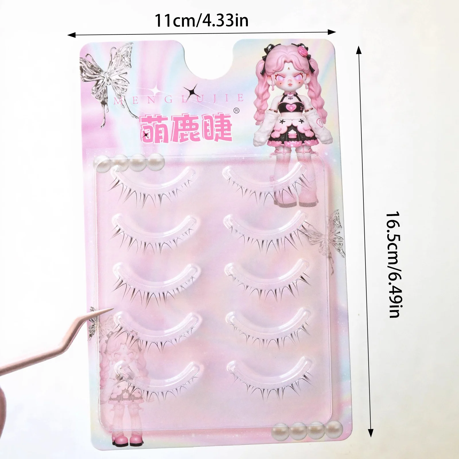Manga Cross Lower False Eyelashes full strips Long Dense under Lashes with C-Curl for Daily Wear and Cosplay makeup