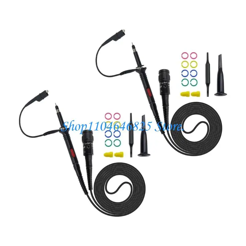 100MHz Oscilloscope Probe Measuring Accessory with 1X/10X Attenuation, Input Fitting and 130Cm Cable for Repair Use Included