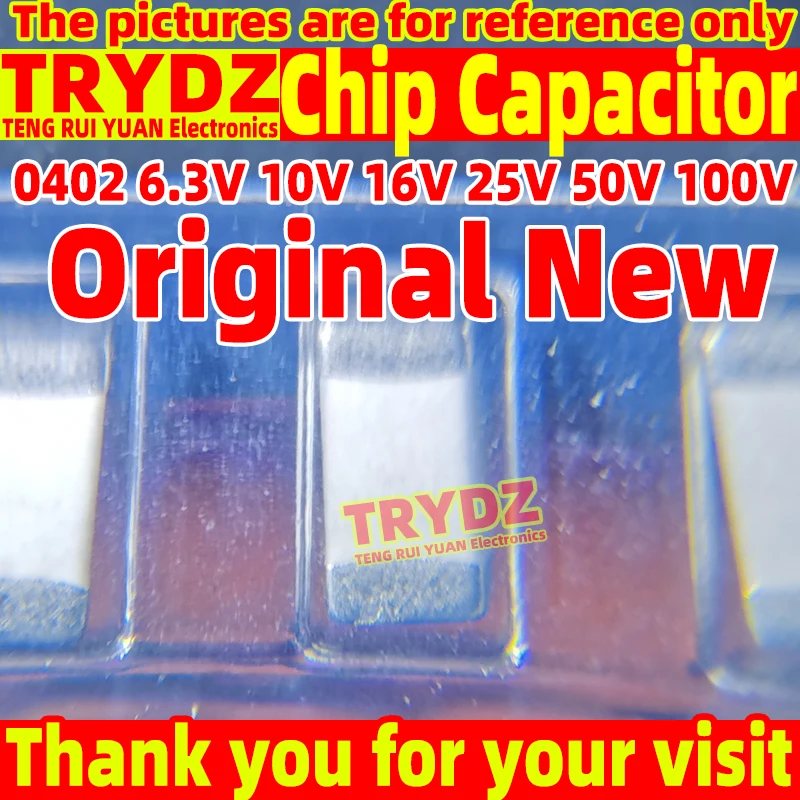 

100 шт. Новый 0402 6,3 В 10 В 16 В 25 В 50 В 100 В Емкость 0,5PF 1PF 10PF 100PF 1NF 10NF 220PF 2,2NF 22NF 220NF 22UF