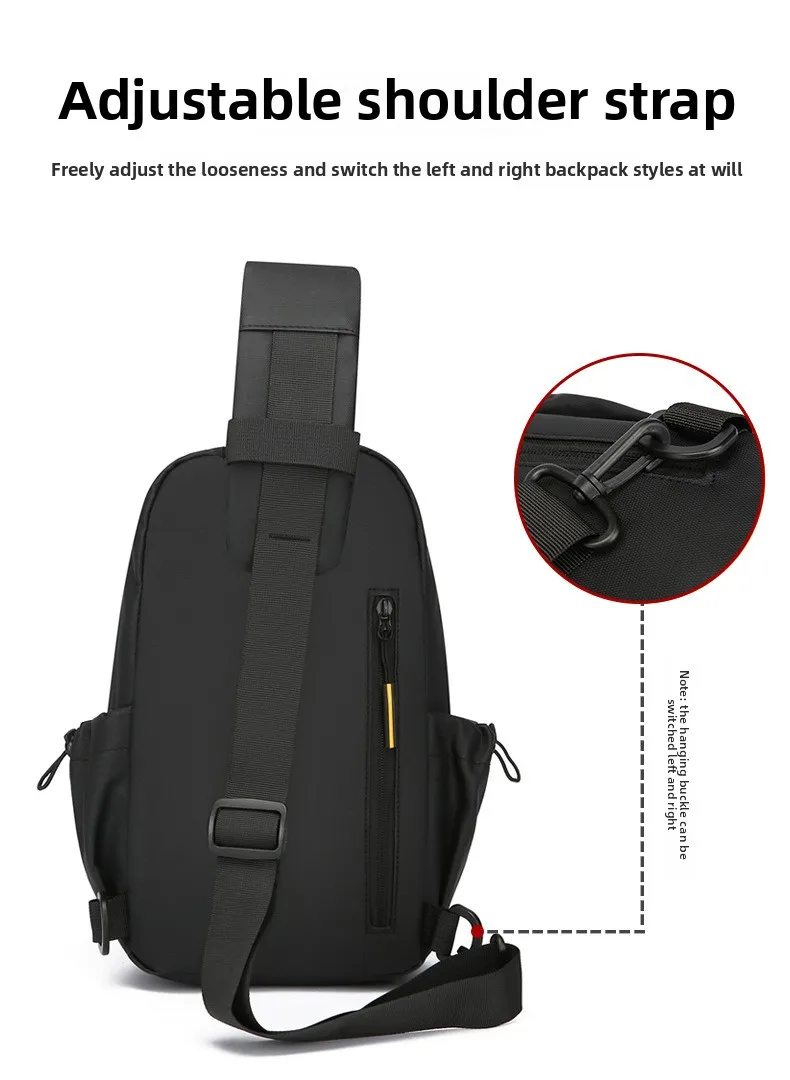 New Trendy Men's Single-shoulder Crossbody Bag for Outdoor Sports, Fashionable and Simple Water-resistant Chest Bag Shoulder Bag
