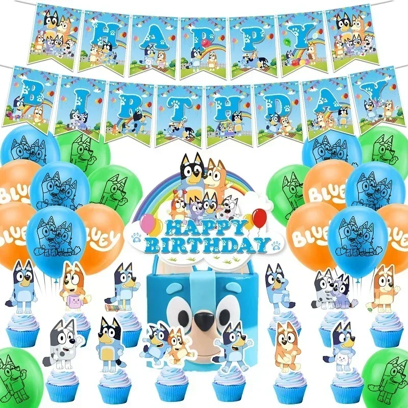 

Blueys Girls Boys Birthday Party Decoration Balloon Banner Big Flag Set Shower Supplies