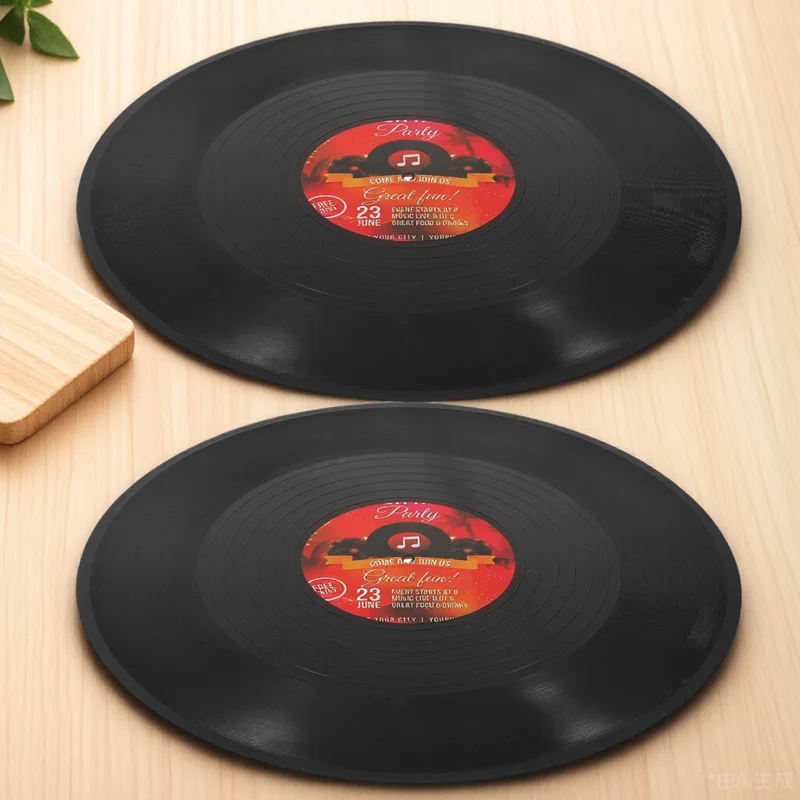 

2pcs Inch Black Vinyl Records Vintage Vinyl Records Decorative Wall naments Retro Home Decor Posters