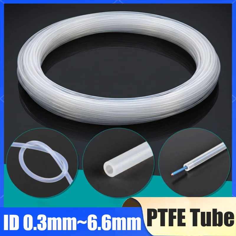 2~50M Transparent PTFE Tube For 3D Printer Parts Pipe 30T-2T F46 Insulated Capillary Heat Protector Transmit Hose 2.5KV 300V