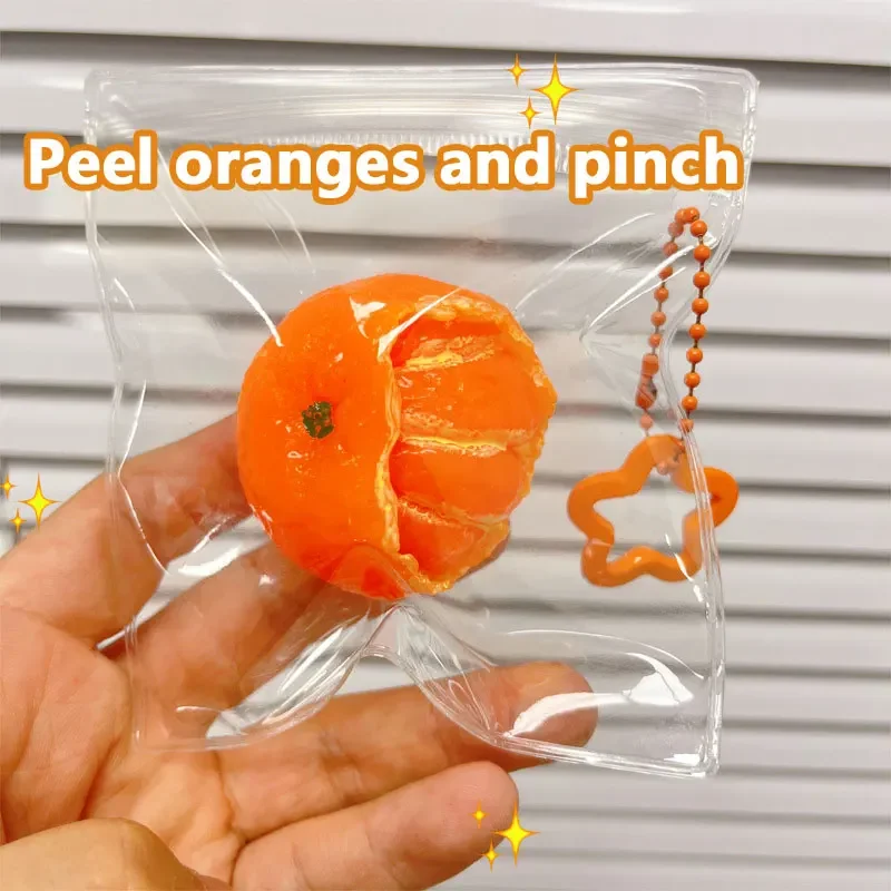 Orange Pinch Stress-relieving Toy Ball Peel Orange Super Soft Clay Version Simulation Orange Fruit Soft Scented for Kid Adult