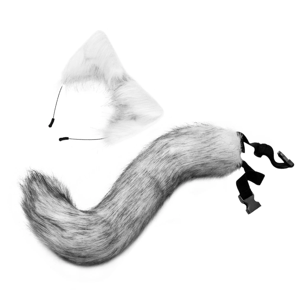 

Fox Ears and Tail Cat Ear Headband Headwear for Party Prom Halloween
