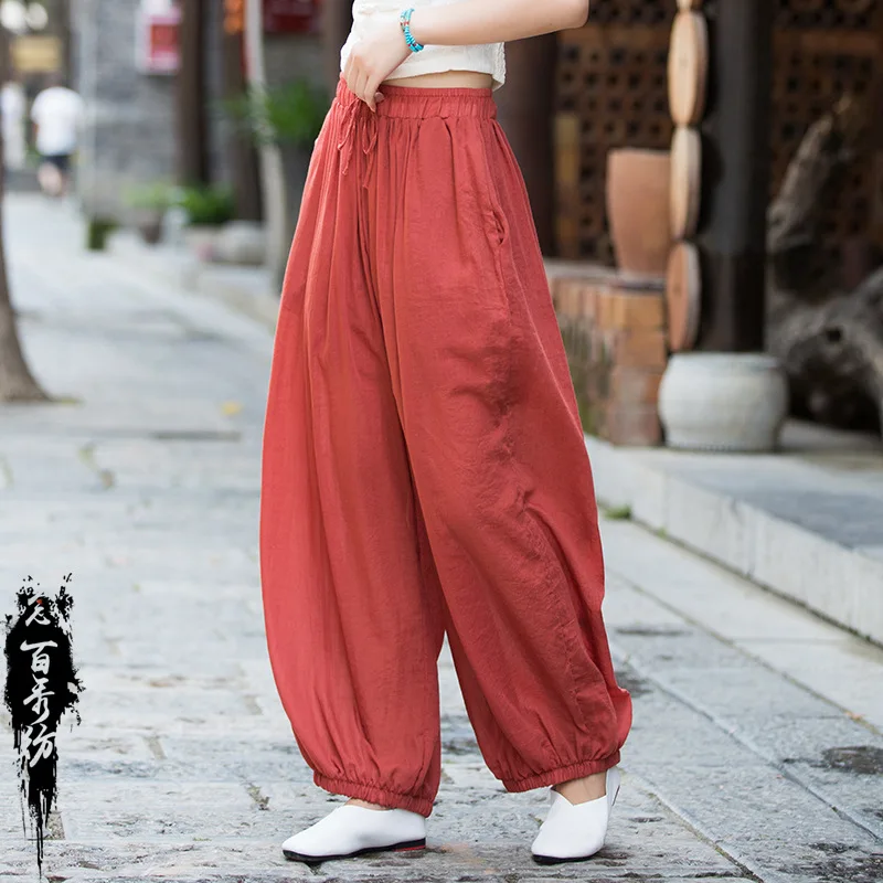 A/W Ramie Women's Pants - Zen Inspired Lightweight Bloomers for Meditation.