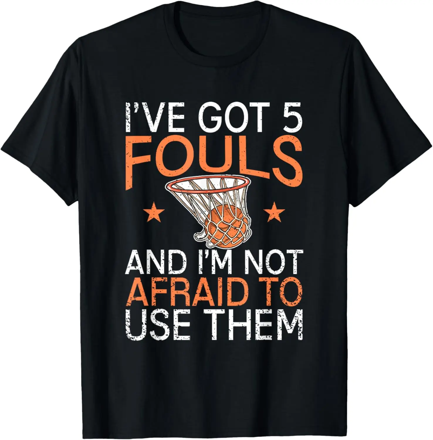 Funny Basketball Player Gift - Hoops 5 Fouls T-Shirt